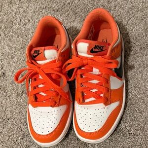 Nike Kids Dunk low Orange and White Sneakers